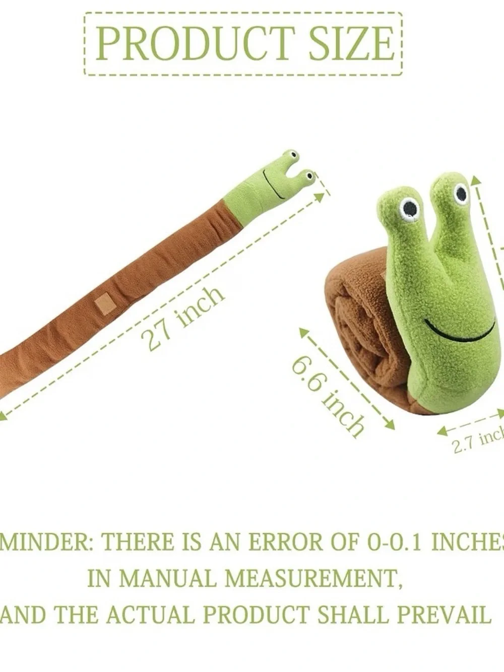 Snuffle Mat Green Snail Dog Treat Dispenser - squeaker toy